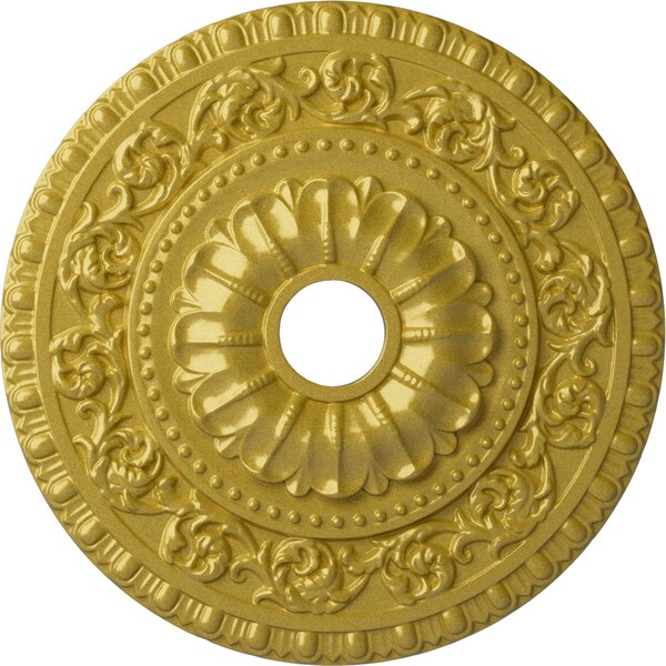 Ekena Millwork Vaduz Ceiling Medallion (Fits Canopies up to 3 1/2"), 23 1/2"OD x 3 1/2"ID x 2 1/8"P, Rich Gold CM23VARGS - main